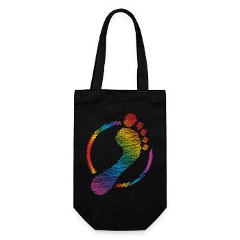 rainbow footprint rainbow footprint - Gift Bag for Bottles - black - Front