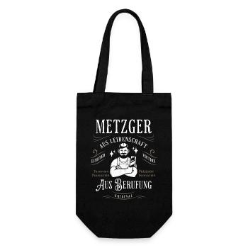 Metzger aus Leidenschaft Fleischer Handwerk - Geschenkbeutel für Flaschen - Schwarz - Vorne