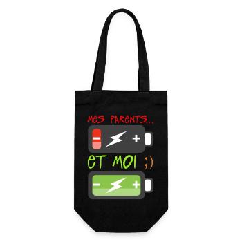 parents moi bebe enfant batterie charge forme epui - Sac à bouteille - noir - Devant