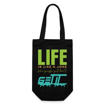 Life is like a joke - funny saying - Gift Bag for Bottles - black - Front