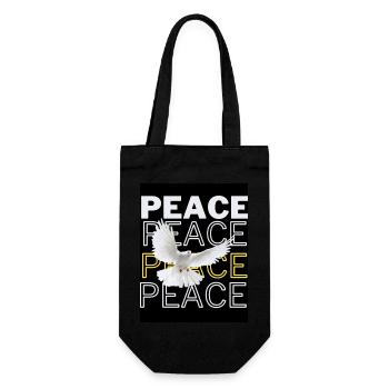 PeaceZeichen Friedenstaube - Geschenkbeutel für Flaschen - Schwarz - Vorne