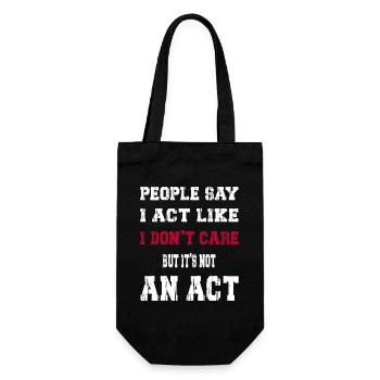 I act like I don't care - Gift Bag for Bottles - black - Front