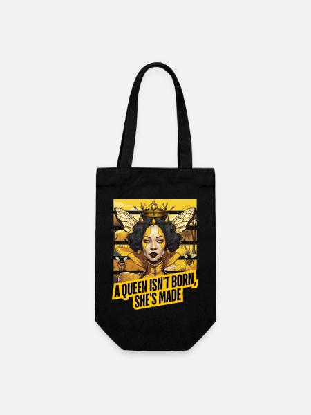 "A Queen isn't born, she's made." - Geschenkbeutel für Flaschen - Schwarz