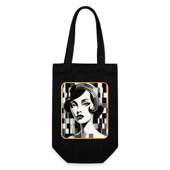 Pixelart Woman - Gift Bag for Bottles - black - Front