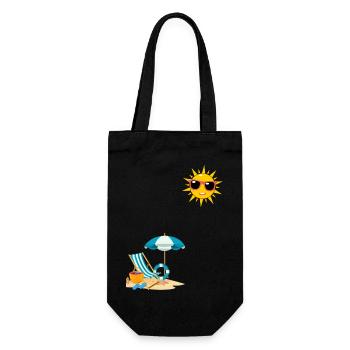 Soleil au bord de plage - Sac à bouteille - noir - Devant