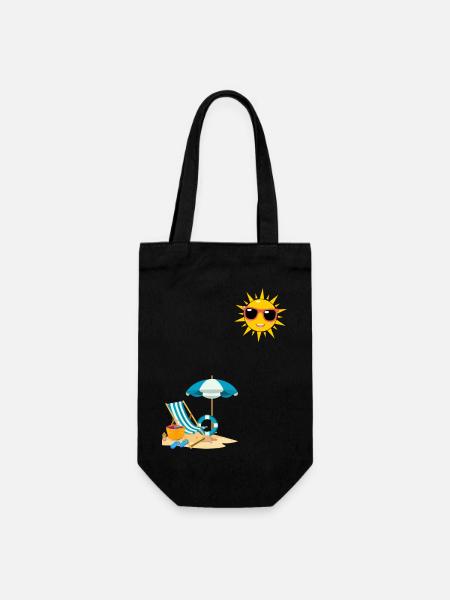 Soleil au bord de plage - Sac à bouteille - noir