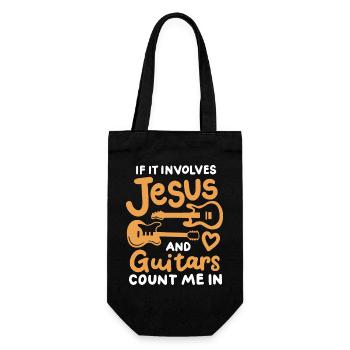 Gitarren Gitarrenspieler Christ - Geschenkbeutel für Flaschen - Schwarz - Vorne