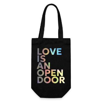 LOVE IS AN OPEN DOOR - Geschenkbeutel für Flaschen - Schwarz - Vorne