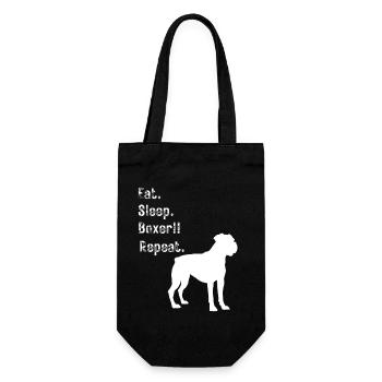 Funny Eat Sleep Boxer Repeat - für Hundeliebhaber - Geschenkbeutel für Flaschen - Schwarz - Vorne
