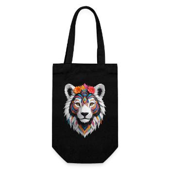 Chat sauvage coloré - Sac à bouteille - noir - Devant