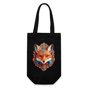 Cyber Fox Head - Gift Bag for Bottles - black - Front