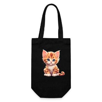 Süßes, kleines Kätzchen - Geschenkbeutel für Flaschen - Schwarz - Vorne