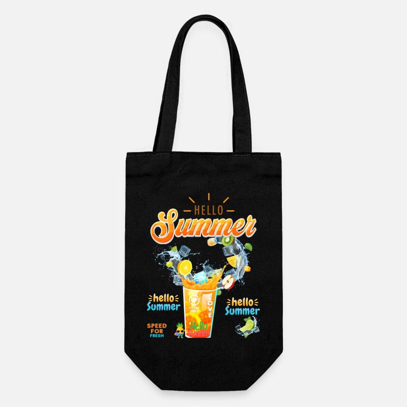 Hello Summer - Geschenkbeutel für Flaschen - Schwarz