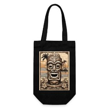 Masque Tiki Rétro - Sac à bouteille - noir - Devant