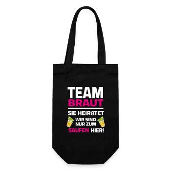 Team Bride - Elle va se marier, on est là pour boire - Sac à bouteille - noir - Devant