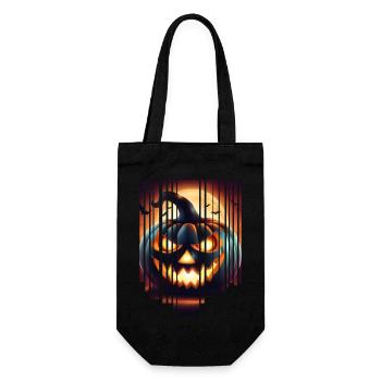 Gruseliger Halloween Kürbis - Geschenkbeutel für Flaschen - Schwarz - Vorne