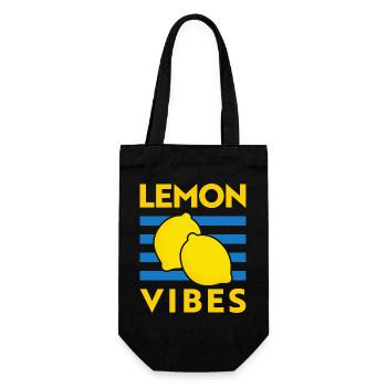 Lemon Vibes Lemon Tomato Girl Summer Italy - Gift Bag for Bottles - black - Front