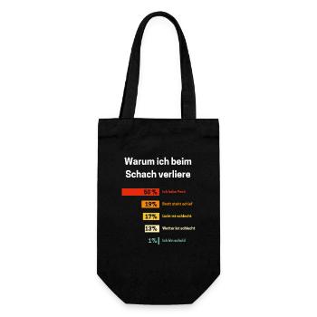 Warum ich beim Schach verliere Schach Spruch - Geschenkbeutel für Flaschen - Schwarz - Vorne