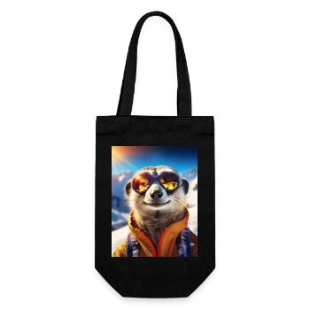 Meerkats on a skiing holiday - Gift Bag for Bottles - black - Front