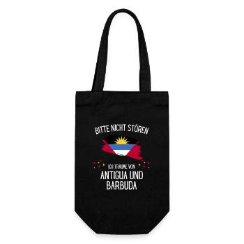 Bitte Nicht Stören Träume Von Antigua Und Barbuda - Geschenkbeutel für Flaschen - Schwarz - Vorne
