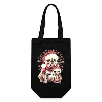 Chemise pour chien drôle Père Noël bouledogue - Sac à bouteille - noir - Devant