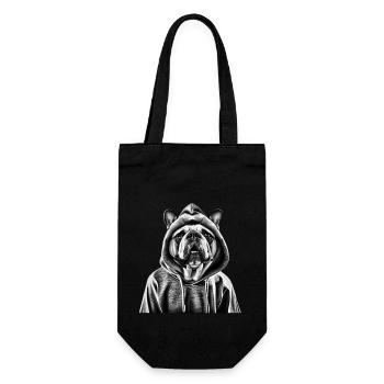 Hunde Shirt mit Bulldogge BULLDOGGEN DESIGN lustig - Geschenkbeutel für Flaschen - Schwarz - Vorne