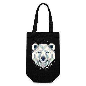 abstrakter Eisbär–Kraftvolle Eleganz des Nordens - Geschenkbeutel für Flaschen - Schwarz - Vorne