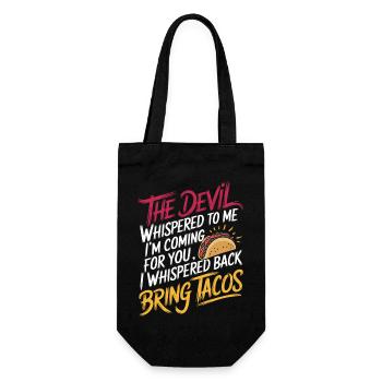 Devil Says "I'm Coming" I Say "Bring Tacos" 3 - Geschenkbeutel für Flaschen - Schwarz - Vorne