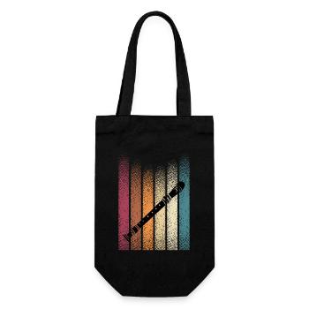 Retro Vintage Blockflöte - Geschenkbeutel für Flaschen - Schwarz - Vorne
