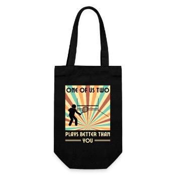 Einer Von Uns Beiden Spielt Besser Als Du Squash - Geschenkbeutel für Flaschen - Schwarz - Vorne