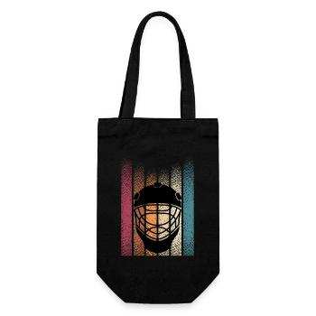 Retro Eishockey - Geschenkbeutel für Flaschen - Schwarz - Vorne
