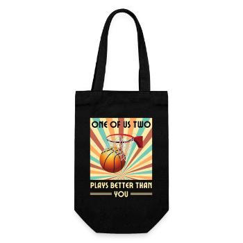Einer Von Uns Beiden Spielt Besser Basketball - Geschenkbeutel für Flaschen - Schwarz - Vorne