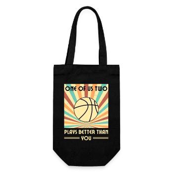 Einer Von Uns Beiden Spielt Besser Basketball - Geschenkbeutel für Flaschen - Schwarz - Vorne