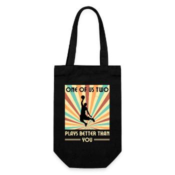 Einer Von Uns Beiden Spielt Besser Basketball - Geschenkbeutel für Flaschen - Schwarz - Vorne
