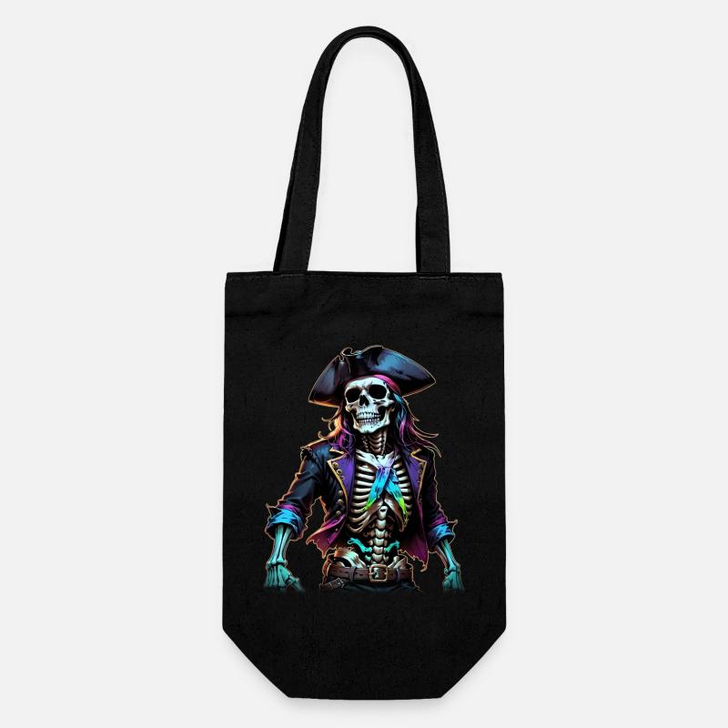 Illustration de squelette de pirate - Sac à bouteille - noir