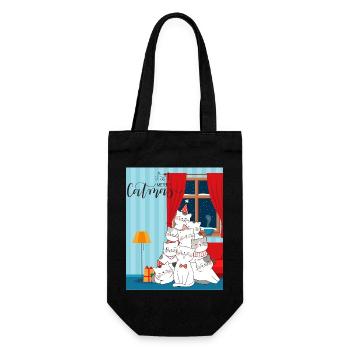 Merry Catmis - Sapin de Noël fait de chats - Sac à bouteille - noir - Devant