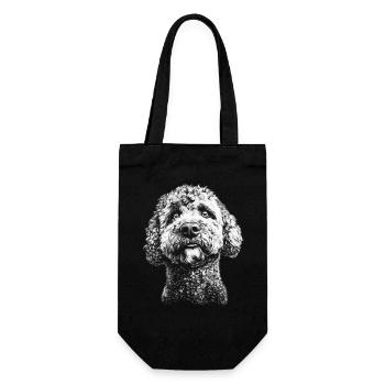 Lagotto Romagnolo Portrait Hunde Hund - Geschenkbeutel für Flaschen - Schwarz - Vorne