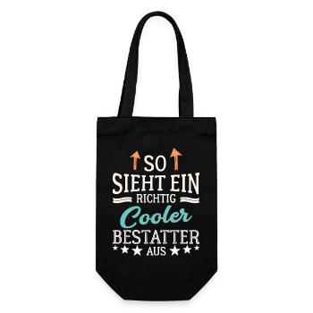 So sieht ein richtig cooler Bestatter aus - Geschenkbeutel für Flaschen - Schwarz - Vorne