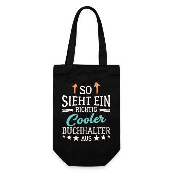 So sieht ein richtig cooler Buchhalter aus - Geschenkbeutel für Flaschen - Schwarz - Vorne