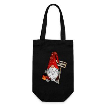 Garten Wichtel – Weihnachtsgnom - Geschenkbeutel für Flaschen - Schwarz - Vorne