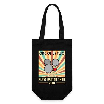 Einer Von Uns Beiden Spielt Besser Boule Als Du - Geschenkbeutel für Flaschen - Schwarz - Vorne