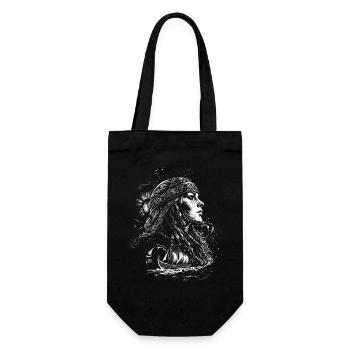 Viking Women Wikinger Kriegerin - Geschenkbeutel für Flaschen - Schwarz - Vorne