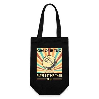 Einer Von Uns Beiden Spielt Besser Als Du Cricket - Geschenkbeutel für Flaschen - Schwarz - Vorne