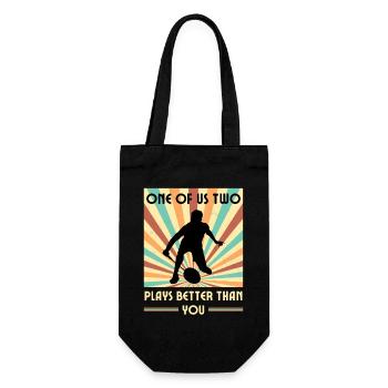 Einer Von Uns Beiden Spielt Besser Badminton - Geschenkbeutel für Flaschen - Schwarz - Vorne