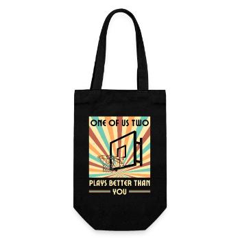 Einer Von Uns Beiden Spielt Besser Basketball - Geschenkbeutel für Flaschen - Schwarz - Vorne