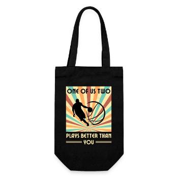 Einer Von Uns Beiden Spielt Besser Basketball - Geschenkbeutel für Flaschen - Schwarz - Vorne