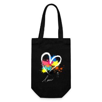 Discover: Vibrant Heart Design with Bold Colours - Gift Bag for Bottles - black - Front