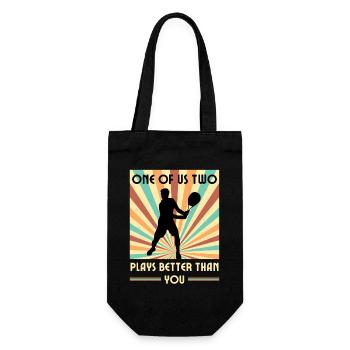 Einer Von Uns Beiden Spielt Besser Als Du Squash - Geschenkbeutel für Flaschen - Schwarz - Vorne
