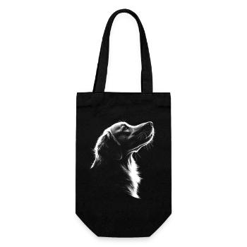 Golden Retriever Portrait Dog Dog Goldie - Gift Bag for Bottles - black - Front