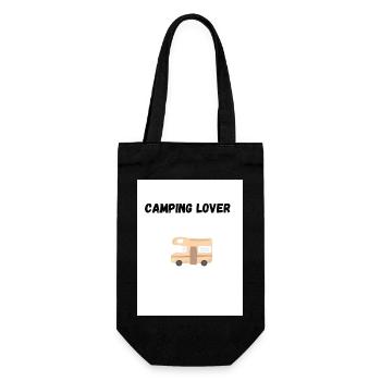 I love Camping - Geschenkbeutel für Flaschen - Schwarz - Vorne